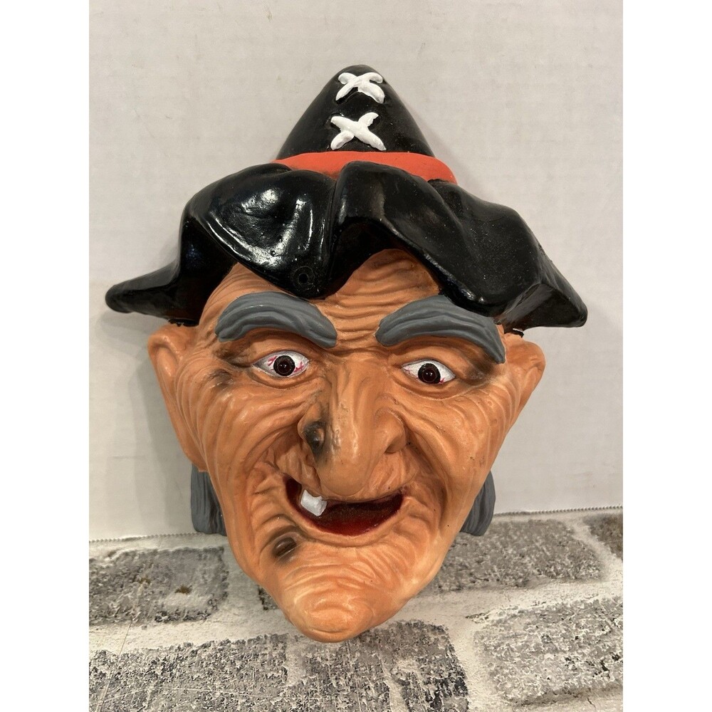 Telco Vintage Halloween Scary Laughing Witch Motion Activated Door Plaque 9”